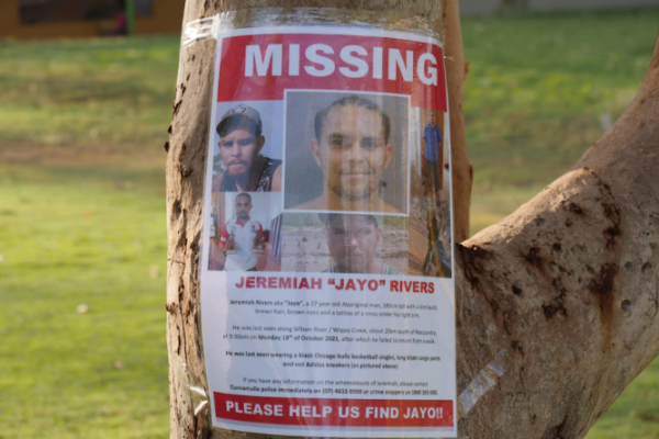 Missing person posters hope to raise awareness in the search for Jeremiah Rivers. (ABC Kimberley: Ted O'Connor)