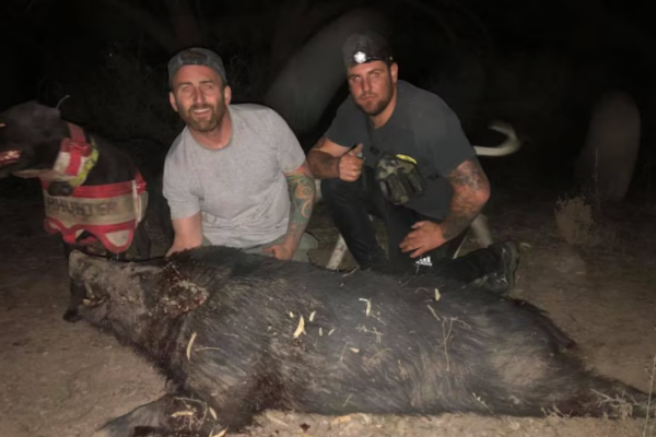 Kane Toohey and Travis Clare were among the men on the hunting trip. (Facebook)