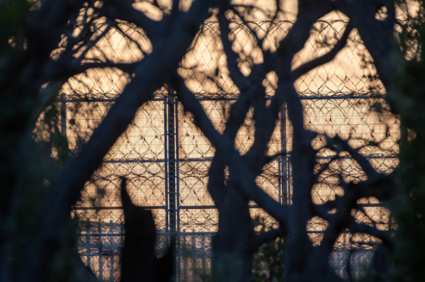 Unit 18 was established as a temporary facility behind these Casuarina Prison fences more than two years ago. (ABC News: Andrew O'Connor)