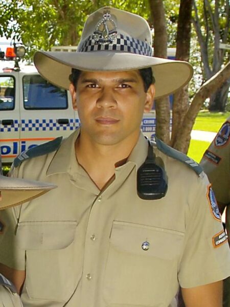 Aboriginal Community Police Officer Shawn Lewfatt pictured in uniform in 2006. Picture: Julianne Osborne